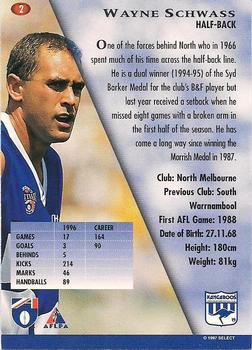 1997 Select AFL Ultimate Series #2 Wayne Schwass Back
